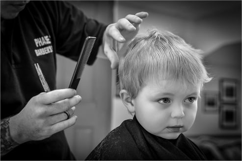 At the Barber like Dad